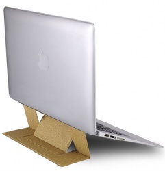 PU leather foldable portable adjustable adhesive laptop stands