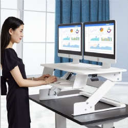 Adjustable Height Lift Sit-Stand Dual Use Desktop Workstation with Keyboard Tray