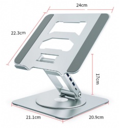 Adjustable Laptop Stand with 4 Port USB 2.0 Docking Station