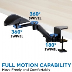 Adjustable clamping mouse arm rest