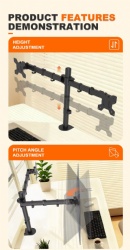 Dual Monitor Arm Stand in Stock Alloy Steel 90 Tilt & 360 Rotation Adjustable Lift