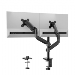 Gas Spring Desk Mount Stand Height Adjustable Dual Monitor Arm Bracket